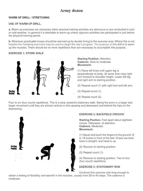 Army Dozen: Warm Up Drill / Stretching .